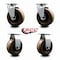 Service Caster 5 Inch High Temp Phenolic Caster Set with Roller Bearings 2 Swivel 2 Rigid SCC SCC-20S520-PHRHT-2-R-2 - alternate 2
